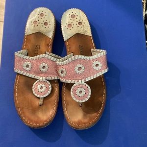 sparkly pink jack Rogers